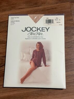 Vintage Jockey For Her Control Top Pantyhose Nude Small Sandalfoot NIP